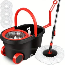 Spinning Mop And Bucket Set, Mop Bucket Set, School Bathroom, 360° Spinning Mop
