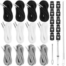 12PCS Drawstring Cord 57 Inch Replacement With Easy Threaders Locks 3 Colors