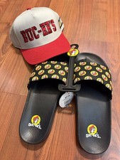 NEW Buccees Snapback hat and slides men?s size 11