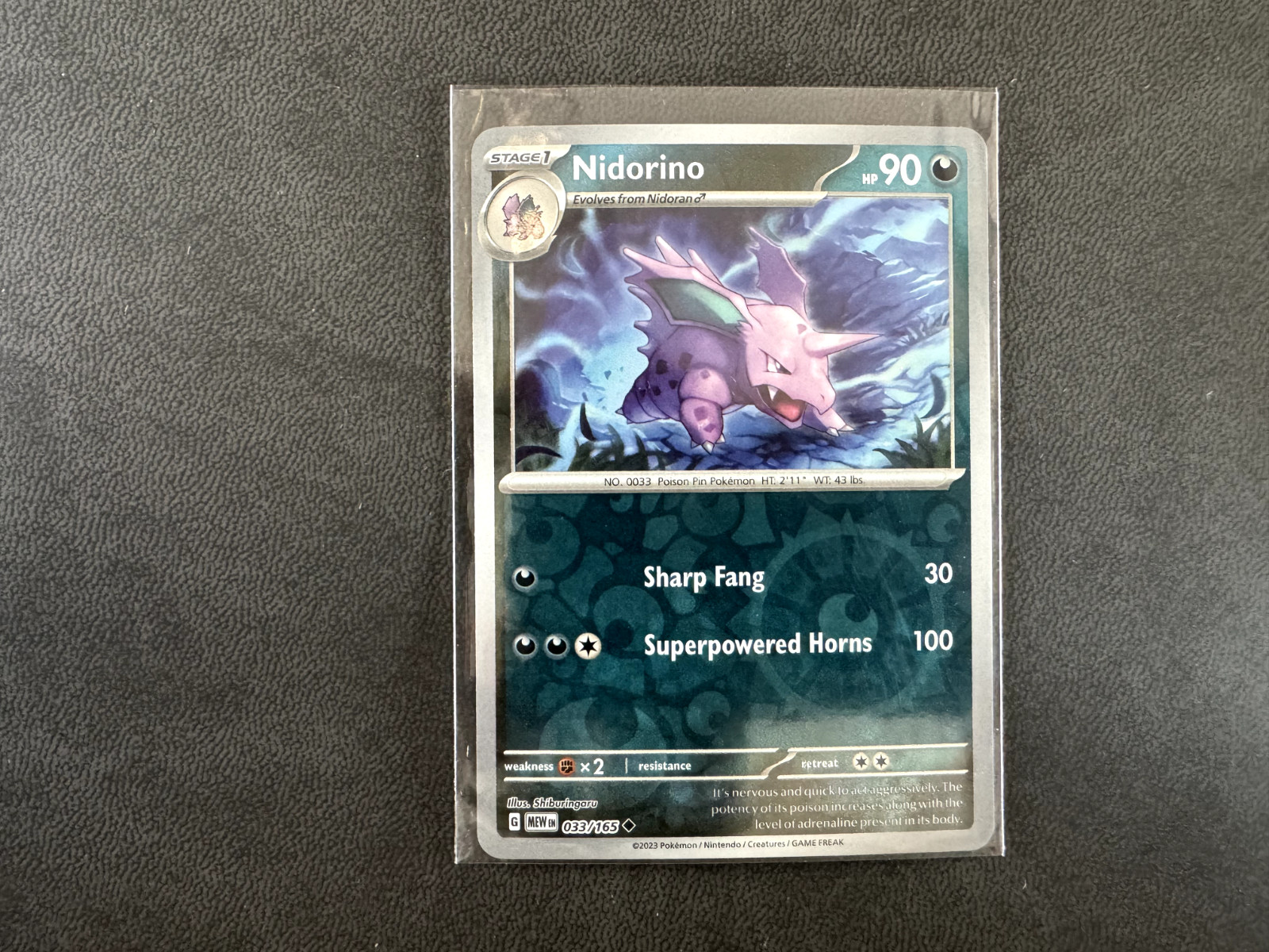 Pokémon TCG SV: 151 - Nidorino 33/165 - Reverse Holofoil NM