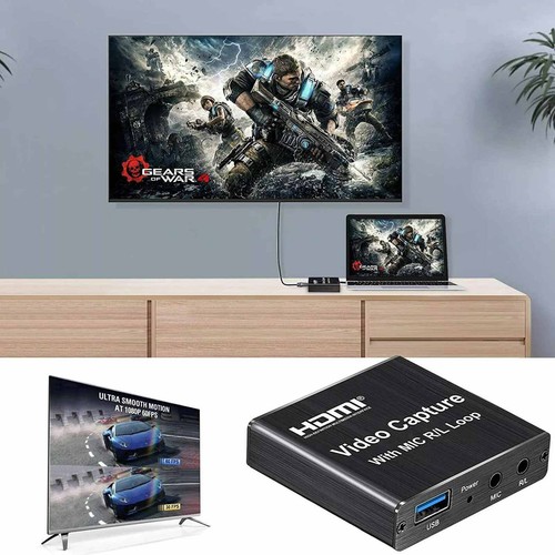 HDMI Capture Card 4K Screen Record Game Streamer Device MIC R/L Loop - Zdjęcie 10 z 13