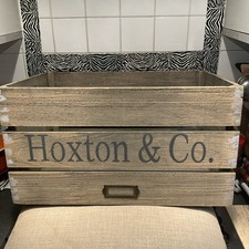 VINTAGE WOODEN CRATE HOXTON & CO 49cmx26cmx32cm