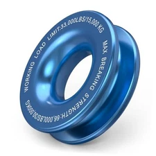  Recovery Ring 66000lbs Winch Snatch Towing Ring for Tackle Pulley System Blue