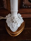 Vintage Classical Blanc De Chine Italian White Porcelain Table Lamp w/Grapes  — photo 5