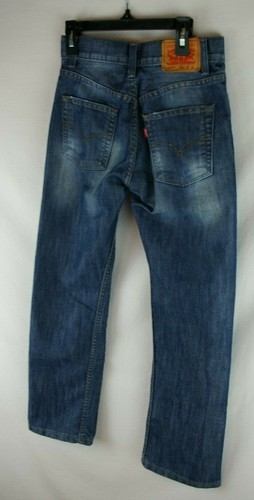 Levi's 514 Slim Straight Distressed Dark Wash Jeans Boy's/ Kid's Size 12 Regular - Picture 6 of 12