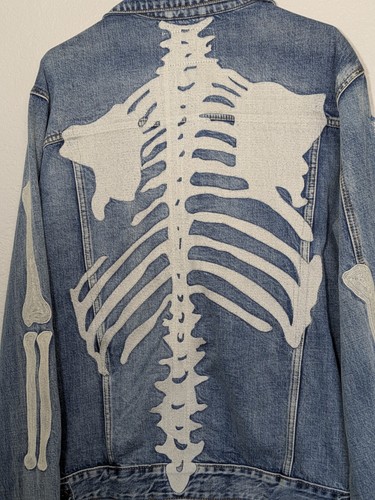 Foreign Local 1.5 Denim Jacket XL Pre-distressed Skeleton NEW - Picture 8 of 10