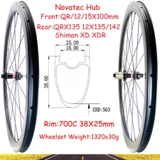700C 38X25mm Carbon Road Bicycle Wheelset 24Hole Tubeless Clincher XD HG Hub