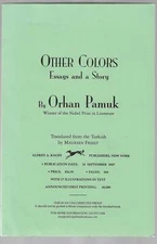 Orhan Pamuk / Other Colors Essays and a Story Advance Uncorrected Proof 2007