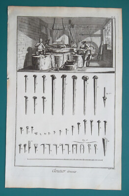 NAIL Hobnail Maker View of Shop Types of Nails - 1763 Diderot Print