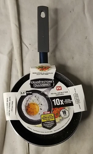 Small Granite Rock 5.5" Nonstick Fry Pan With Soft Touch Handle Stone