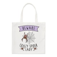 Beware VerrüCkt Spinne Damen Regular Tragetasche Mum Muttertag Lustig Shopper