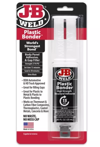 JB Weld PLASTIC BONDER Urethane Adhesive 2 Part Glue Body Panel Gap Filler BLACK