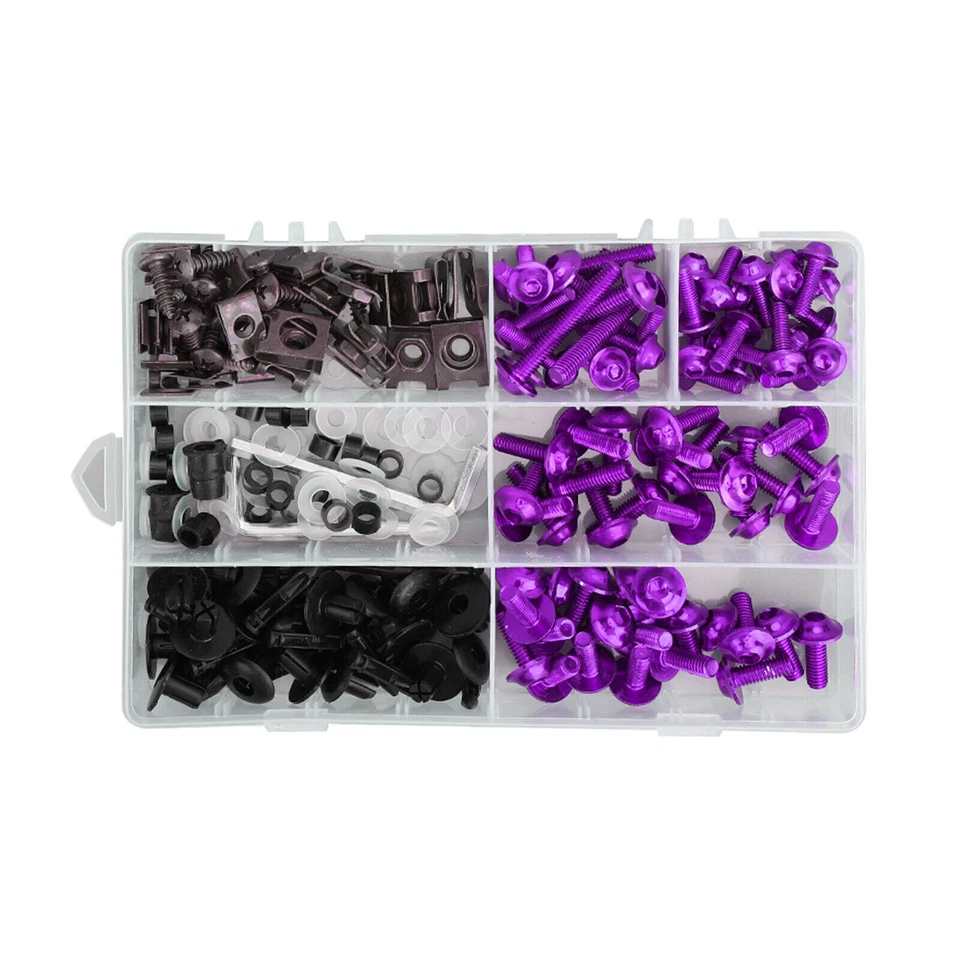 Purple Fairing Bolts Screws Kit For Yamaha YZF R6 R1 R25 R125 R3 T-MAX MT XJR A Foto 2 de 4
