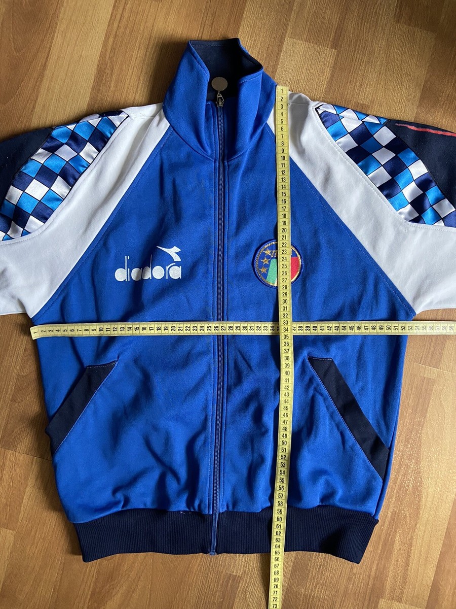 ITALY 1990 1992 FOOTBALL SOCCER TRACK TOP JACKET DIADORA sz ITALY 1990 1992 FOOTBALL SOCCER TRACK TOP JACKET DIADORA sz
