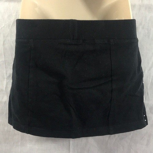 Girls Solid Black Fashion Mini Skirt with Rhinestones Size Small school play fun - Picture 2 of 2