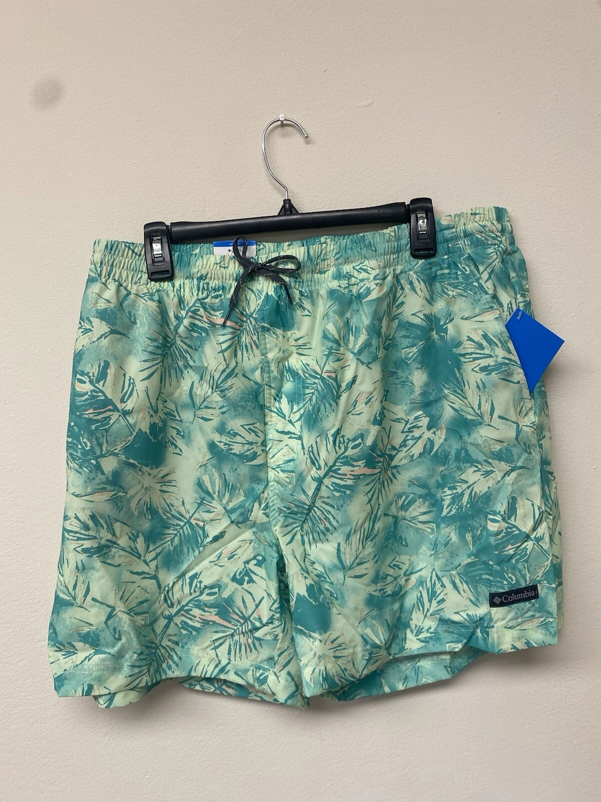 Columbia Men's Summertide Stretch Printed Shorts Ice Green Sketch Size XXL NWT