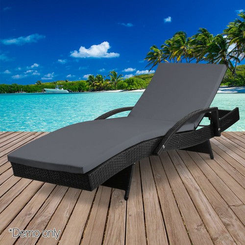 New OUTDOOR SUN LOUNGE POOL LOUNGERS Lounges Furniture Banana Lounger Wicker - Picture 8 of 12