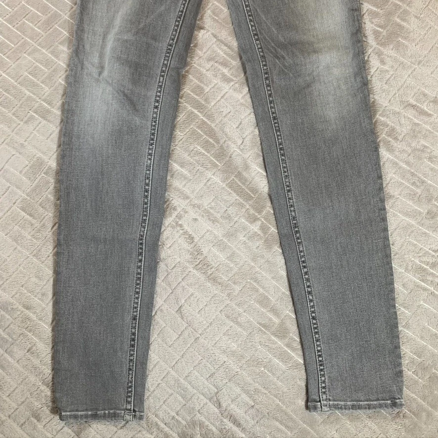 Pantalones de mezclilla French Connection para mujer 8 grises piel ajustados tiro bajo elásticos Foto 3 de 4