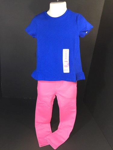 Blau Rosa Babykleidung Mädchen 2-teiliges Set 2T & 3T J.Khaki Kinder Oberteil Gymboree Hose Neu - Bild 2 von 12
