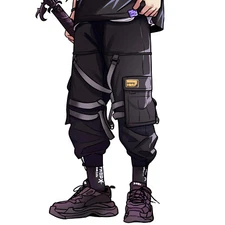 Niepce Men's Strapped Techwear Cargo Pants Streetwear Urban Joggers