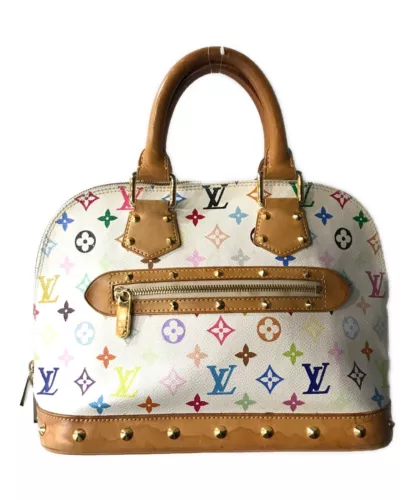 Auth Louis Vuitton Monogram Multi Color Alma Hand Bag Blanc M92647 0207