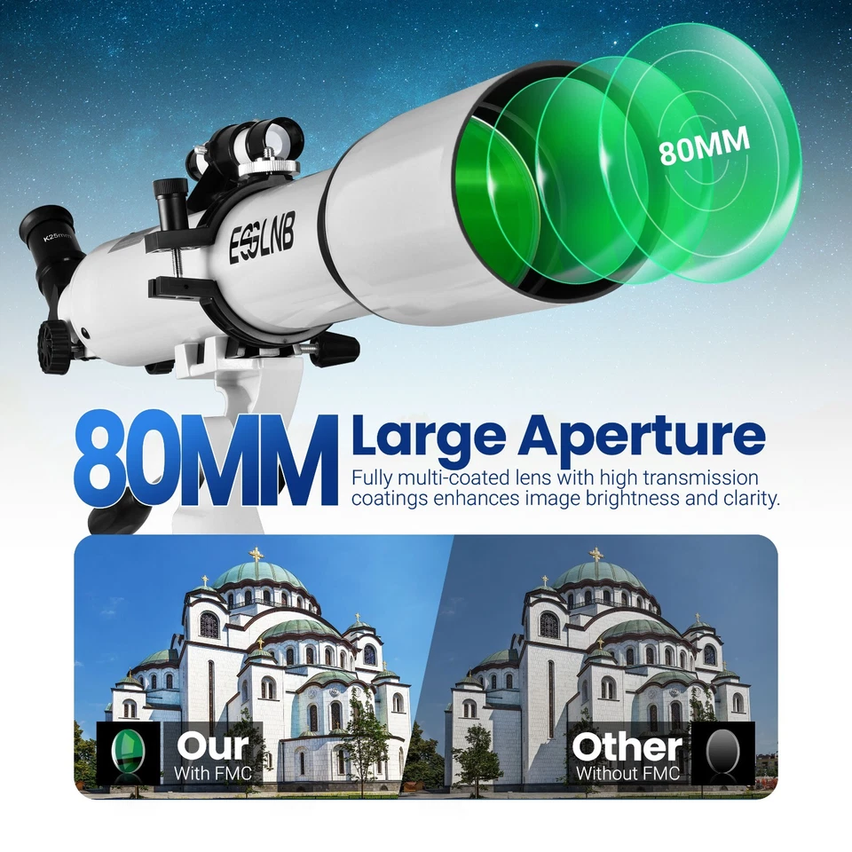 70080 Telescope 210X with Wireless Remote Stargazing APP for Kids Adults Gift - Image 2 of 4