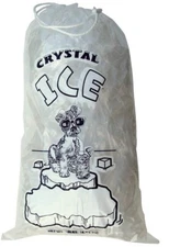 250 Commercial CRYSTAL 20 LB LBS Plastic Ice Bags With Drawstring High Quality