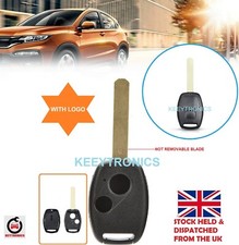 2 Button Key FOB Case for HONDA Jazz Civic Accord CRV FRV HRV Stream & Logo #A34