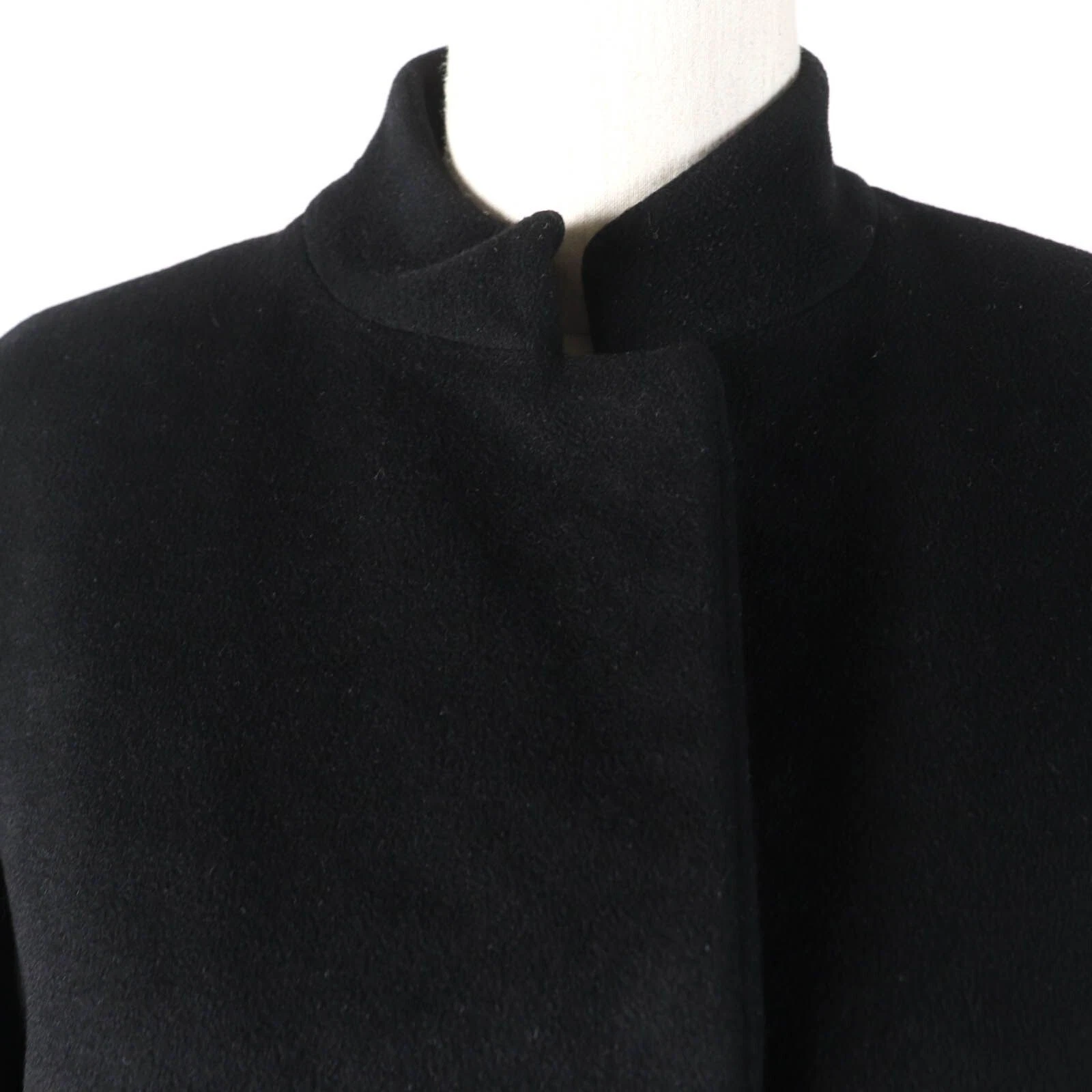 GUCCI 2001 Tom Ford cappotto tubino lana cashmere pelle nero taglia 42 donna