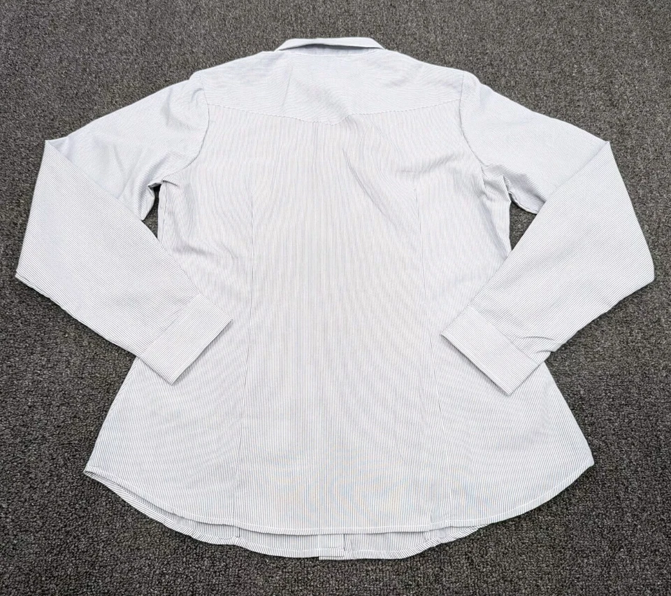 Camisa De Colección Roper Western Pearl Botón a Presión Rayas Azul Blanco Talla LS Med Foto 2 de 4