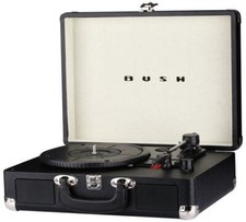 Black Bush Classic Retro Turntable Vinyl Record Player 3 Speeds Vintage