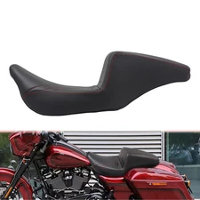 Driver Passenger Seat Red U Stitch For Harley 09-2023 Touring Electra Road Glide
