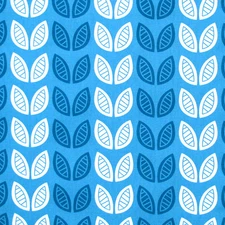 MICHAEL MILLER "JESSICA JONES" MODERN FLORA LEAFLET Blue by the 1/2 yard