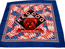 RED DOG Vintage BANDANA U.S. FLAG Cotton BEER 1990's USA