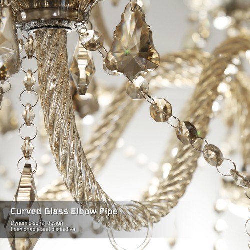 10 Arms K9 Crystal Chandelier Glass Ceiling Light Pendant Lamp Living Room Decor - Picture 9 of 12