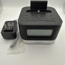 iHome iPL8 Stereo FM Clock Radio with Lightning Dock for iPhone/iPod Black Works