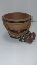 Rare Suzi Skoglund Blossom Bucket Woven Basket Apples Decor Signed