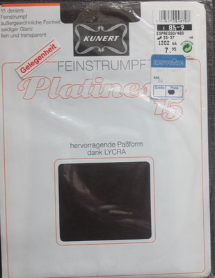KUNERT Platinesse Feinstrümpfe Strapsstrümpfe Gr. 8,5-9 15 den Espresso Neu OVP