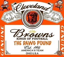 (2) Cleveland Browns Dawg Pound Waterproof Vinyl Stickers 4x3.5 Bud Decals