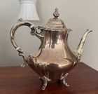 Reed & Barton Sterling Silver Coffee Pot w Lid Georgian Rose  1 lb 14 oz. 850gr