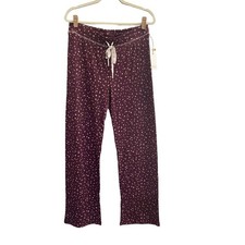 NWT Pj Salvage Small Port Maroon Wine Spotted Lounge Ribbed Pant A