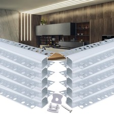 10Pack 3.3FT/1M Plaster-In LED Channel Trimless Recessed LED Strip Diffuser C...