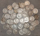 US Silver Dimes $5 FACE Mercury Dimes 50 Total Coins TAKE A LQQK!