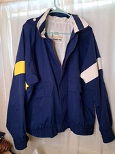 Vintage London Fog Blue Hooded Jacket Men’s L Full Zip 90s Retro 