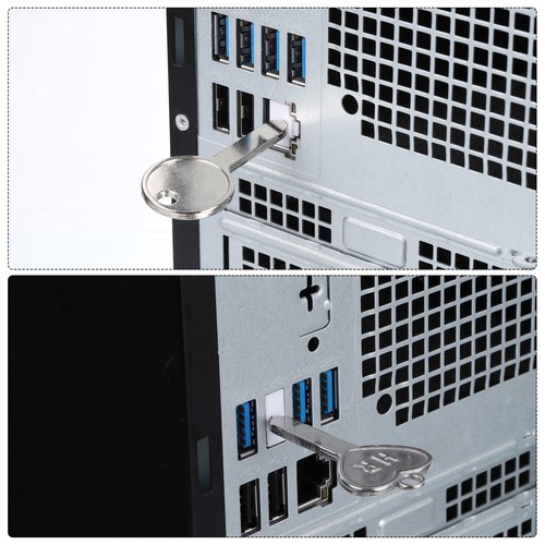 Bloqueur 15 ports verrouillage port USB/poussière PC bloqueur avec clés codées, jaune - Photo 5 sur 5
