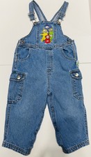 Vintage Teletubbies Denim Overalls 24M Embroidered Cargo Tinky Winky Po 90s