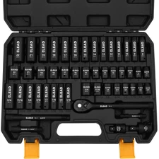 3/8'' Drive Impact Socket Set 50Pcs Shallow & Deep Socket Set Metric & Standard