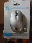 HP Dual Mode Wireless Mouse 300 Silver Bluetooth 2.4GHz USB 3600dpi Smart TV New