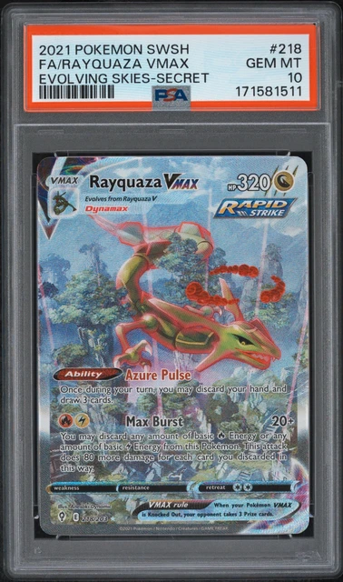 2021 Evolving Skies Rayquaza VMAX Alt Art PSA 10 #218