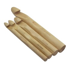Agujas de crochet de madera grandes de 15, 20, 25 y 30 mm 4 unidades